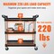 Vevor Utility Service Cart with Wheels 3-Tier Food Service Cart 220lbs Capacity FW1011117790 - alternate 5