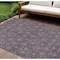 Homeroots 9' X 12' Purple Beige And Taupe Floral Washable Indoor Outdoor Area Rug 582306 - alternate 1