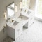 James Martin Vanities Bellshire 84" Dual Vanity Set w/24" Make-Up Counter, Bright White w/Sgl Hole 3 cm White Zeus Silesto 660-VMC84-BW-1WZ - alternate 5