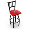 Holland Bar Stool Co 36" Blk Wrinkle Alabama Swivel Bar Stool, Jailhouse Back L01836AL-Ele - alternate 1