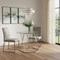 Homeroots 48" Clear And Silver Glass And Metal Trestle Base Round Top Dining Table 602327 - alternate 3