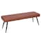 Homeroots 54in Brown and Black Faux Leather Upholstered Dining Bench 558170 - alternate 6