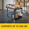 Rubbermaid Commercial Utility Cart with Deep Lipped & Flush Plastic Shelves, Plastic, 500 lb Load Capacity, 2 Shelves FG452500BLA - alternate 6