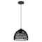 Jonathan Y Campana 10.25" 1-Light Bohemian Modern Woven Rope/Iron LED Pendant, Black JYL6513B - alternate 6