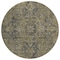 Homeroots 8' Round Dark Moss Green and Gray Round Oriental Washable Non Skid Indoor Outdoor Area Rug 563804 - alternate 3