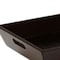 Homeroots 26in Black Solid Wood Handmade Serving Tray With Handles 724370 - alternate 4