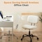 Yssoa HealSmart Small Office Desk Chair with Wheels, Armless Desk Chair with Lumbar Support, PU Leather L 3A88FNCHAIRDESKWHT01 - alternate 5