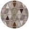 Homeroots 8' Brown Beige And Khaki Round Geometric Washable Indoor Outdoor Area Rug 583018 - alternate 3