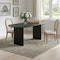 Homeroots 67" Black Solid Wood Double Pedestal Base Oval Dining Table 712159 - alternate 3