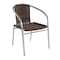 Flash Furniture Contemporary Restaurant Stack Chair, Aluminum and Dark Brown Seat, Tan Back, 21.75 W 22" L 29 H TLH-020-GG - alternate 1