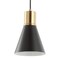 Jonathan Y Apollo 6" 1-Light Mid-Century Modern Iron LED Pendant, Black/Brass Gold JYL6131A - alternate 8