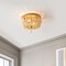 Jonathan Y Allison 10" 2-Light Shabby Chic Farmhouse Wood Beaded/Metal LED Flush Mount, Antique Gold/Cream JYL9074A - alternate 6