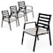 Leisuremod Chelsea Modern Patio Dining Armchair in Aluminum with Removable Cushions, Beige, 4PK CC20BL-BG4 - alternate 1