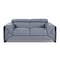 Homeroots 75in Light Blue And Black Italian Leather Loveseat 477563 - alternate 1