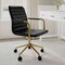 Martha Stewart Taytum Upholstered Office Chair in Black/Polished Brass CH-142370-BK-GLD-MS - alternate 8