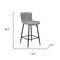 Homeroots Set of Two 27" Gray and Black Faux Leather and Metal Low Back Counter Height Bar Chairs, 2PK 719671 - alternate 5