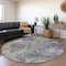 Homeroots 8' Purple And Green Round Abstract Washable Indoor Outdoor Area Rug 564283 - alternate 6