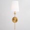 Vaxcel Camden 1 Light Gold Natural Brass Wall Sconce Fixture White Linen Fabric Shade, LED Compatible W0448 - alternate 6