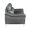 Homeroots 69in Gray And Silver Faux Leather Love Seat 329500 - alternate 4