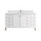 James Martin Vanities Chicago 60 in Single Vanity, Glossy White, w/ Single Hole 3CM White Zeus Silestone Top & Backsplash 503-V60S-GW-1WZ - alternate 1