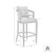 Armen Living Zella Outdoor Patio Bar Stool in Aluminum with Light Gray Rope and Earl Gray Cushions LCZEBAGRY30 - alternate 4