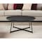 Homeroots 35" Black Wood And Metal Round Frame Coffee Table 370463 - alternate 4