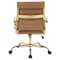Leisuremod Benmar Leather Office Chair with Gold Frame, Brown BOG19BRL - alternate 4