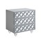 Homeroots 24" Light Gray And Mirrored Glass Wood Cutwork End Table With Three Drawers 544097 - alternate 5