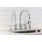 Kingston Brass Double-Handle Widespread Kitchen Faucet with Brass Sprayer, Polished Chrome KS2791BPLBS - alternate 4