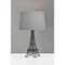 Homeroots 25" Black Acrylic Paris Desk Table Lamp With Gray Drum Shade 524643 - alternate 2