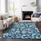 Homeroots 3' X 5' Navy Blue Ivory And Gray Floral Washable Indoor Outdoor Area Rug 597830 - alternate 6