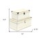 Homeroots Set of Two White Solid Wood Metal And Fabric Box With Lid, 2PK 489344 - alternate 5