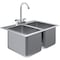 Amgood Stainless Steel 2 Compartment Drop-In Sink Bowl 10 in. x 14 in. x 10 in. With Faucet SINK DIS S2C-101410-F-Z - alternate 1