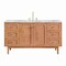 James Martin Vanities Laurent 60 in. Single Vanity, Light Natural Oak, w/ 3 CM Carrara Marble Top 545-V60S-LNO-3CAR - alternate 1