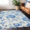 Homeroots 8' X 10' White And Denim Blue Floral Washable Indoor Outdoor Area Rug 589515 - alternate 7