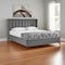 Homeroots Light Gray Velvet Upholstered King Bed Frame 544827 - alternate 1