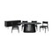 Homeroots Six Piece Black Oval Dining Set with Four Chairs and Sideboard 571728 - alternate 6