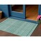 Homeroots 3' X 5' Turquoise And Aqua Striped Washable Indoor Outdoor Area Rug 615380 - alternate 1