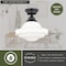 Vaxcel VAXCEL Huntley 12-in W Bronze Farmhouse Schoolhouse Semi Flush Mount Ceiling Light White Glass C0178 - alternate 5