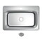 Kingston Brass 33-Inch Stainless Steel Self-Rimming Single Bowl Drop-In Kitchen Sink, 1-Hole with Strainer KGKTS33229011 - alternate 1