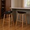 Homeroots Set of Two Black and Natural Heavy Duty Plastic and Wood Backless Bar Height Bar Chairs, 2PK 628739 - alternate 5