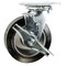 Service Caster 6 Inch Rubber on Aluminum Swivel Caster with Ball Bearing and Brake SCC SCC-30CS620-RAB-TLB - alternate 1
