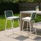 Homeroots Set of Two White and Green Woven Back And Aluminum Counter Height Bar Chairs, 2PK 668807 - alternate 5