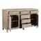 Homeroots 66in Gray Distressed Solid Wood Carved Floral Six Drawer Sideboard with Two Doors 521379 - alternate 5