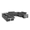 Homeroots Dark Gray Italian Leather Power Reclining U Shaped Eight Piece Corner Sectional With Console 634682 - alternate 12