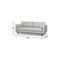 Homeroots 89" Gray Fabric Sofa With Ottoman With Brown Legs 641064 - alternate 3