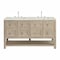 James Martin Vanities Breckenridge 60'' D Vanity, Whitewashed Oak, w/ Victorian Sil Quartz Top w/ Wireless Charger 330-V60D-WWO-FVSL - alternate 1