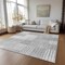 Homeroots 9' X 12' Silver Gray And Ivory Striped Washable Indoor Outdoor Area Rug 581675 - alternate 7