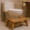 Homeroots 8" Natural Solid Teak Bathroom Toilet Stool 383356 - alternate 3