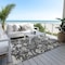 Homeroots 3' X 5' Charcoal Gray And Beige Floral Washable Indoor Outdoor Area Rug 605461 - alternate 5